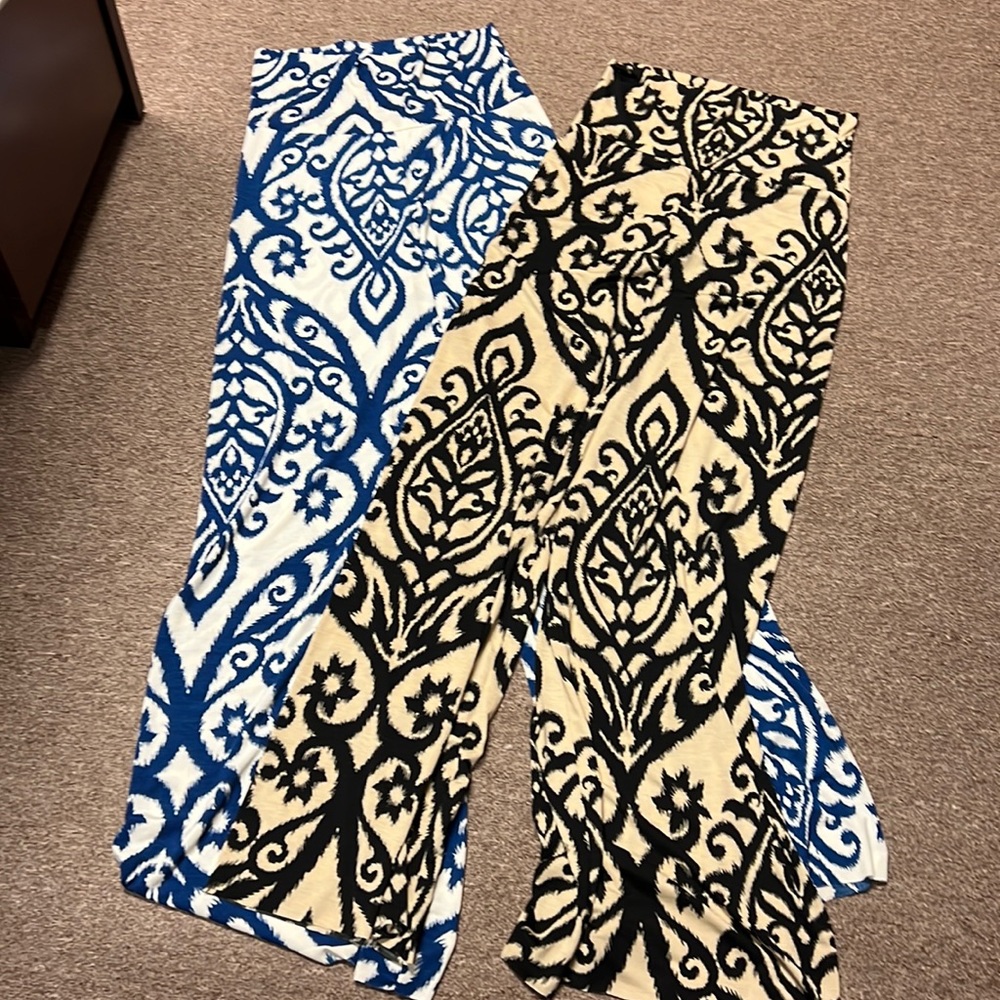 Womens Palazoo Pants Size Large - 2 Pair